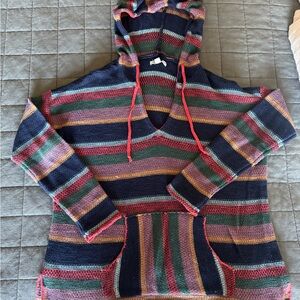 American Eagle Outfitters Multicolor striped Knit Baja Hoodie